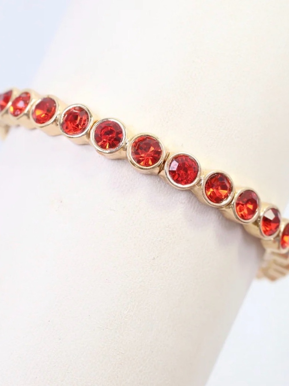 Castile Crystal Stretch Bracelet Red